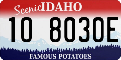 ID license plate 1O8030E