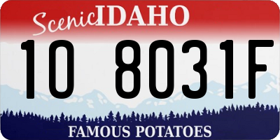 ID license plate 1O8031F