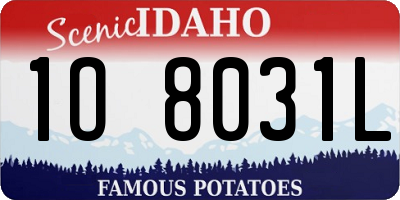ID license plate 1O8031L