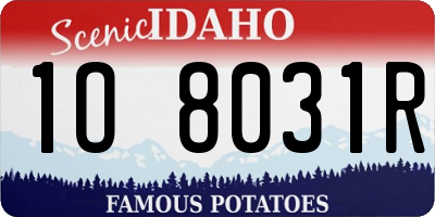 ID license plate 1O8031R
