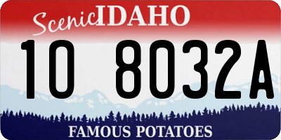 ID license plate 1O8032A
