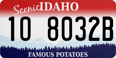 ID license plate 1O8032B