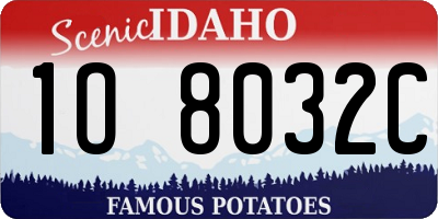 ID license plate 1O8032C
