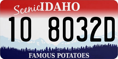 ID license plate 1O8032D