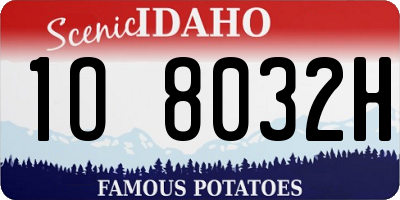 ID license plate 1O8032H