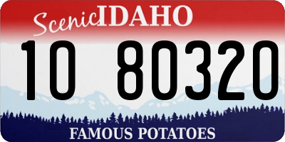 ID license plate 1O8032O