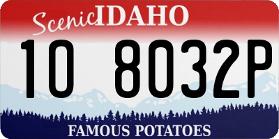 ID license plate 1O8032P
