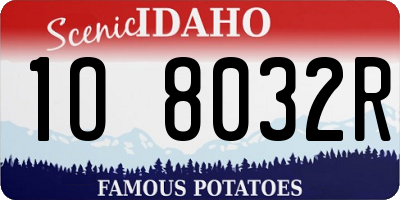 ID license plate 1O8032R