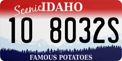 ID license plate 1O8032S