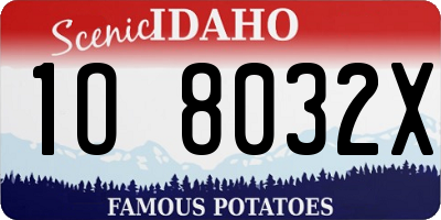 ID license plate 1O8032X