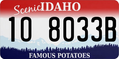 ID license plate 1O8033B