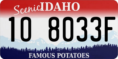 ID license plate 1O8033F