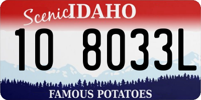 ID license plate 1O8033L