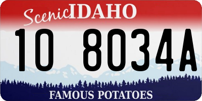 ID license plate 1O8034A