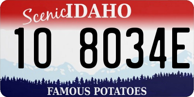 ID license plate 1O8034E