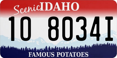 ID license plate 1O8034I