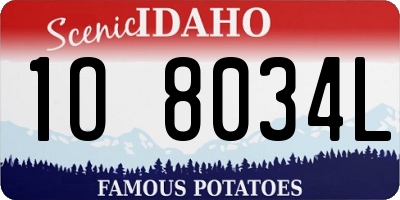 ID license plate 1O8034L