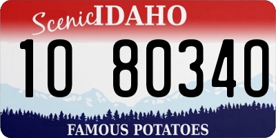 ID license plate 1O8034O