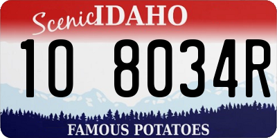 ID license plate 1O8034R