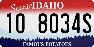 ID license plate 1O8034S