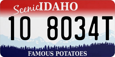 ID license plate 1O8034T