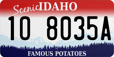 ID license plate 1O8035A