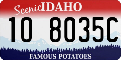 ID license plate 1O8035C