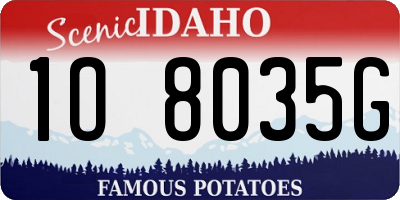 ID license plate 1O8035G
