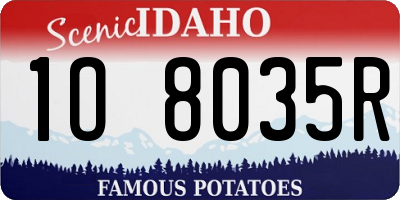 ID license plate 1O8035R