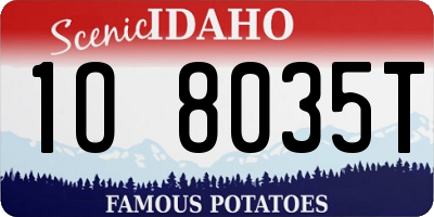 ID license plate 1O8035T