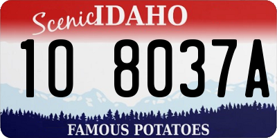 ID license plate 1O8037A