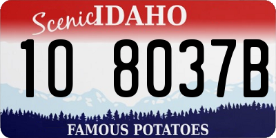 ID license plate 1O8037B