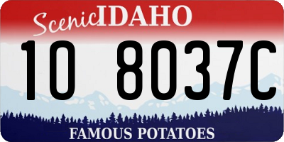 ID license plate 1O8037C