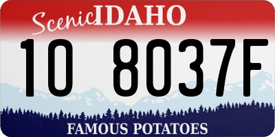 ID license plate 1O8037F
