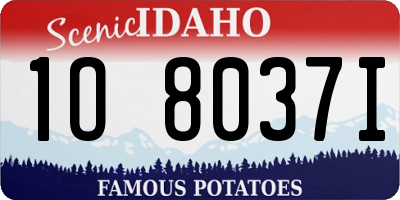 ID license plate 1O8037I