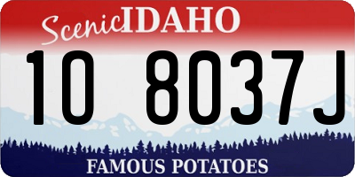 ID license plate 1O8037J