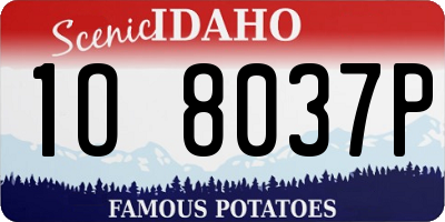 ID license plate 1O8037P