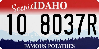 ID license plate 1O8037R