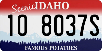 ID license plate 1O8037S