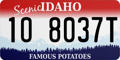 ID license plate 1O8037T