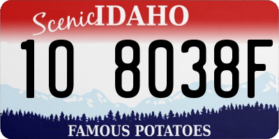 ID license plate 1O8038F