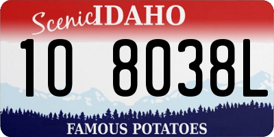 ID license plate 1O8038L