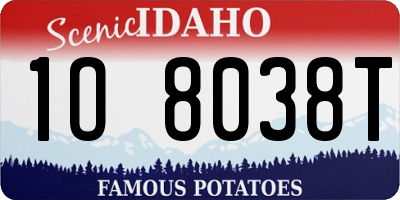 ID license plate 1O8038T