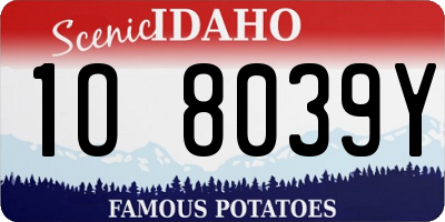 ID license plate 1O8039Y