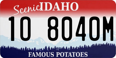ID license plate 1O8040M