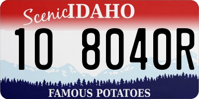 ID license plate 1O8040R