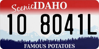 ID license plate 1O8041L