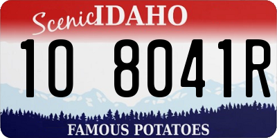 ID license plate 1O8041R