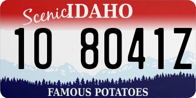 ID license plate 1O8041Z