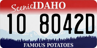 ID license plate 1O8042D